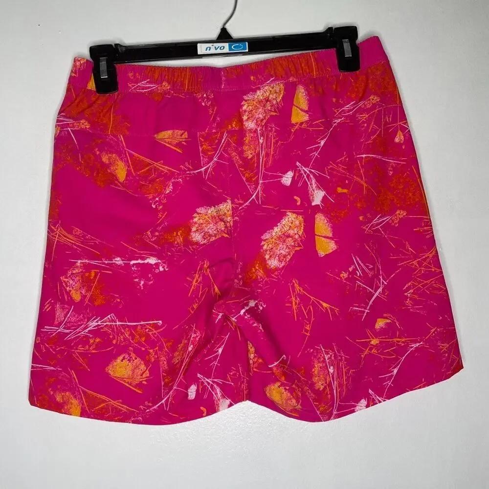 North Face Men’s M Board Shorts Pink Wander Abstract Swim Trunks Outdoor